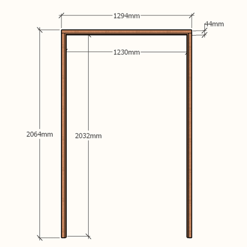 Hardwood Double Doorframe 1230 x 2032