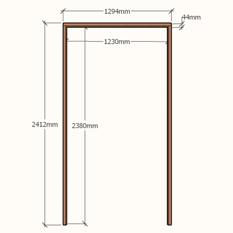 Double Door Frame Extra Height1230 x 2320