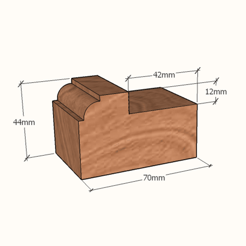 Hardwood Door Frame Profile 44x70