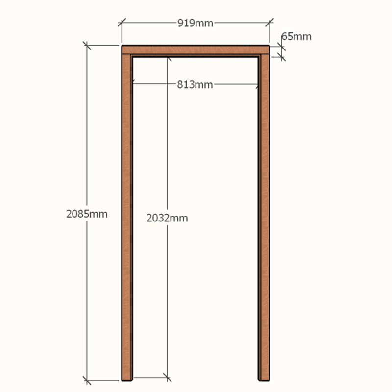 Hardwood Single Heavy Duty Door Frame 65 x 90