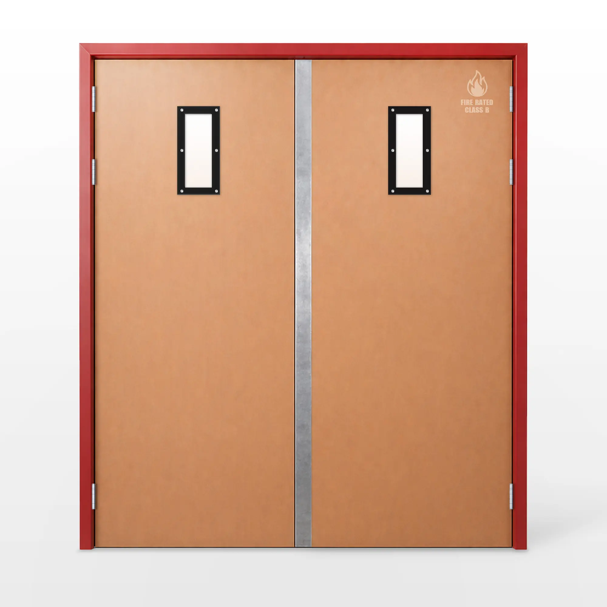Class B Double Internal MDF Fire Door with Viewing Panel 1630x2032 - 120 Minute SANS 1253 Certified Pre-Hung