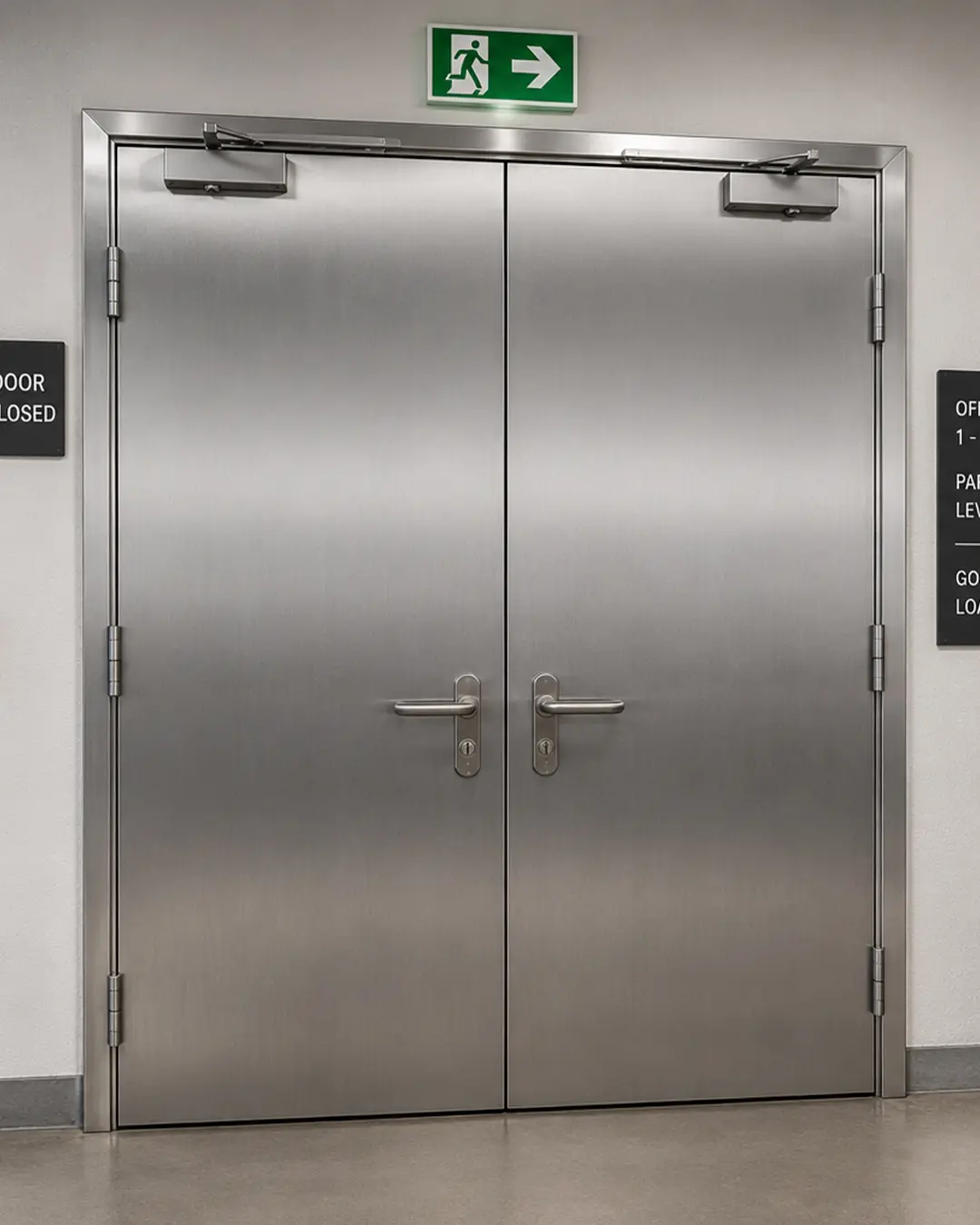 External wooden finish Class E fire doors
